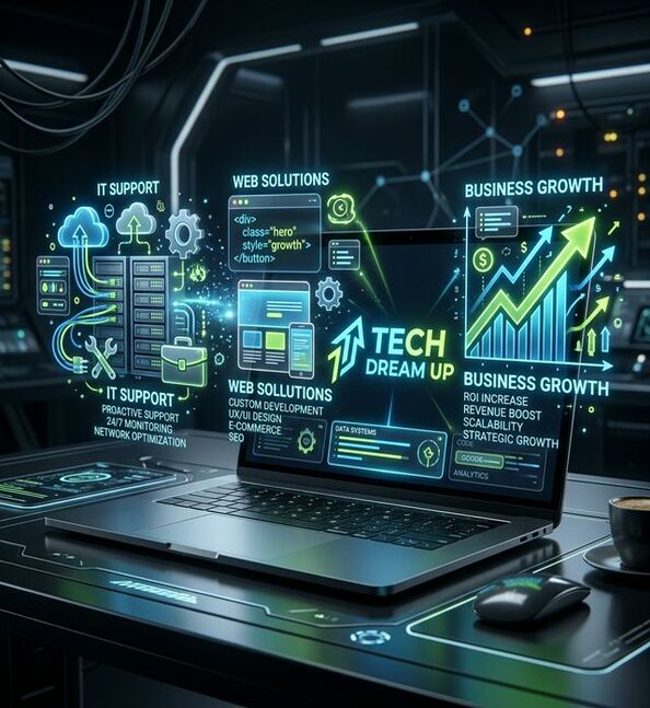 TechDreamUp IT Support, Web Solutions and Business Growth Illustrations